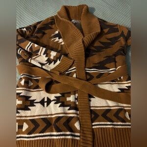 Lucky Aztec western chunky cardigan. GUC soft some pilling. 1x